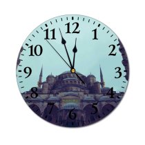 yanfind Fashion PVC Wall Clock Aged Ancient Arch Arched Architecture Belief Building City Clear Column Construction Mute Suitable Kitchen Bedroom Decorate Living Room