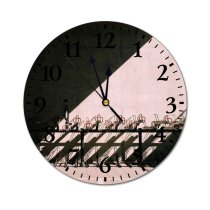 yanfind Fashion PVC Wall Clock Bicycle Bike City Construction Contemporary Daylight Daytime District Empty Facility Industrial Infrastructure Mute Suitable Kitchen Bedroom Decorate Living Room