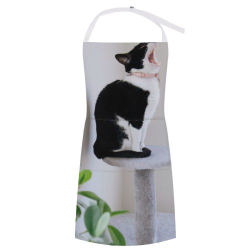 yanfind Custom aprons Adorable Apartment Awake Calm Cat Comfort Cozy Cute Fluff white white-style1 70×80cm
