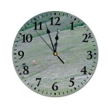 yanfind Fashion PVC Wall Clock Calm Cattle Countryside Creature Daylight Daytime Domesticated Ecosystem Farm Farmland Fauna Feed Mute Suitable Kitchen Bedroom Decorate Living Room