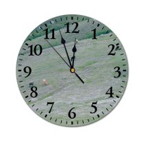 yanfind Fashion PVC Wall Clock Calm Cattle Countryside Creature Daylight Daytime Domesticated Ecosystem Farm Farmland Fauna Feed Mute Suitable Kitchen Bedroom Decorate Living Room