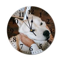 yanfind Fashion PVC Wall Clock Adorable Affection Akita Blurred Bonding Calm Care Caress Content Crop Cuddle Mute Suitable Kitchen Bedroom Decorate Living Room
