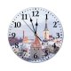 yanfind Fashion PVC Wall Clock Architecture Buildings Castle Cathedral Church City Gothic Snow Town Winter Mute Suitable Kitchen Bedroom Decorate Living Room
