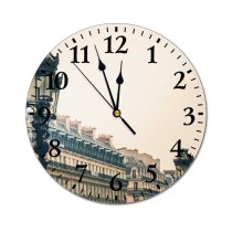 yanfind Fashion PVC Wall Clock Architecture Buildings City Daylight Exterior France Historic Historical Old Town Outdoors Mute Suitable Kitchen Bedroom Decorate Living Room