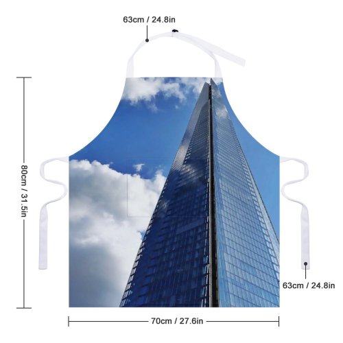 yanfind Custom aprons Architecture Building Clouds Design Futuristic Glass Items High Shot Perspective Reflections white white-style1 70×80cm