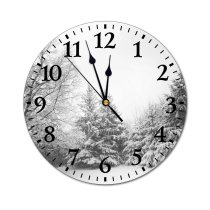 yanfind Fashion PVC Wall Clock Branches Landscape Snow Snowy Trees Winter Mute Suitable Kitchen Bedroom Decorate Living Room