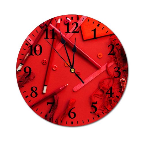 yanfind Fashion PVC Wall Clock Nail File Pens Stapler Strings Technology Tool Mute Suitable Kitchen Bedroom Decorate Living Room