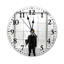 yanfind Fashion PVC Wall Clock Art Makeup Attire Roses Contemporary Costume Creepy Dead Face Facial Expression Fashion Mute Suitable Kitchen Bedroom Decorate Living Room