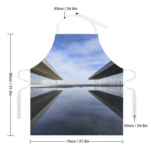 yanfind Custom aprons Architectural Design Architecture Buildings Clouds Futuristic Glass Items Reflection Sky white white-style1 70×80cm