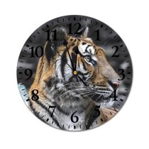 yanfind Fashion PVC Wall Clock Attentive Biology Calm Cat Creature Daytime Ecosystem Endangered Fauna Forest Fur Gaze002 Mute Suitable Kitchen Bedroom Decorate Living Room