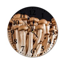 yanfind Fashion PVC Wall Clock Boletus Champignon Delicious Edible Fungus Healthy Ingredients Mushrooms Plant Raw Mute Suitable Kitchen Bedroom Decorate Living Room