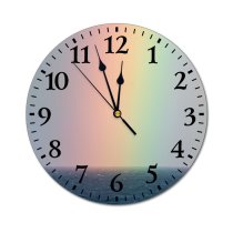 yanfind Fashion PVC Wall Clock Calm Cloudless Cloudy Colorful Country Horizon Intense Journey Leisure Light Marine Nautical002 Mute Suitable Kitchen Bedroom Decorate Living Room