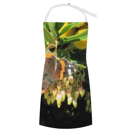 yanfind Custom aprons Tropical Forest Tree Plants Natural Habitat Butterfly Insect Flora Fauna Outdoors white white-style1 70×80cm