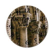 yanfind Fashion PVC Wall Clock Aged Arched Architecture Attract Building Carve Classic Column Construction Croatia Decor Mute Suitable Kitchen Bedroom Decorate Living Room