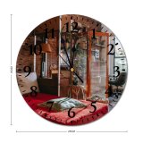 yanfind Fashion PVC Wall Clock Apartment Bed Bedroom Blanket Brick Wall Calm Carpet Chair Comfort Cozy Cupboard Mute Suitable Kitchen Bedroom Decorate Living Room