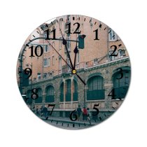 yanfind Fashion PVC Wall Clock Aged Anonymous Arch Architecture Asphalt Building City Space Crosswalk Daylight Direction District Mute Suitable Kitchen Bedroom Decorate Living Room