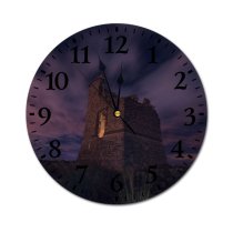 yanfind Fashion PVC Wall Clock Abandoned Aged Amazing Ancient Architecture Astronomy Atmosphere Attract Breathtaking Calm Castle Cloudy Mute Suitable Kitchen Bedroom Decorate Living Room