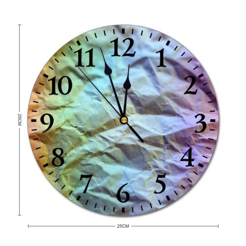 yanfind Fashion PVC Wall Clock Art Abstract Design Shining Unique Artistic Rough Canvas Motley Mute Suitable Kitchen Bedroom Decorate Living Room