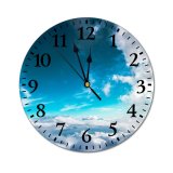 yanfind Fashion PVC Wall Clock Above Clouds Atmosphere Sky Cloudiness Form Cloudscape Cloudy Cumulus Downy Mute Suitable Kitchen Bedroom Decorate Living Room