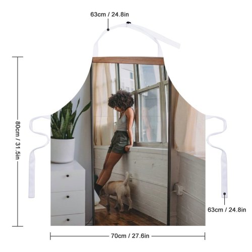 yanfind Custom aprons Adorable Affection Afro Anonymous Calm Casual Creature Dog Ethnic Faceless white white-style1 70×80cm