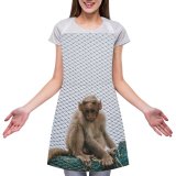 yanfind Custom aprons Adorable Cute Fence Fur Macaque Monkey Net Primate Web Wildlife white white-style1 70×80cm