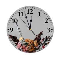 yanfind Fashion PVC Wall Clock Aroma Arrangement Assorted Bloom Botany Bouquet Bud Bunch Colorful Space Decor Mute Suitable Kitchen Bedroom Decorate Living Room