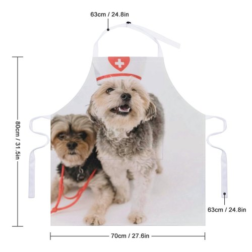 yanfind Custom aprons Adorable Creature Curious Cute Dog Enjoy Fluff Friendly Funny Fur white white-style1 70×80cm