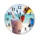 yanfind Fashion PVC Wall Clock Appetizing Bar Beach Berry Blend Blurred Coast Cocktail Cool Cream Cup Daytime Mute Suitable Kitchen Bedroom Decorate Living Room