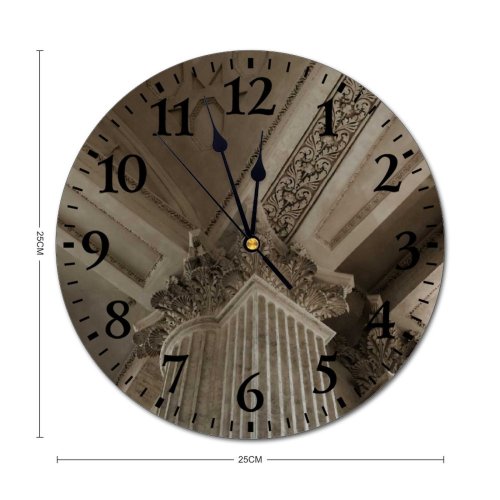 yanfind Fashion PVC Wall Clock Architecture Bas Relief Building City Classic Columns Decor Decorative Detail Exterior002 Mute Suitable Kitchen Bedroom Decorate Living Room
