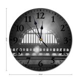 yanfind Fashion PVC Wall Clock Arched Architecture Attract Bas Relief Building Bw Ceiling Classic Construction Daylight Daytime Mute Suitable Kitchen Bedroom Decorate Living Room