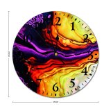 yanfind Fashion PVC Wall Clock Art Wave Texture Abstract Motion Design Creativity Surreal Rainbow Motley Mute Suitable Kitchen Bedroom Decorate Living Room