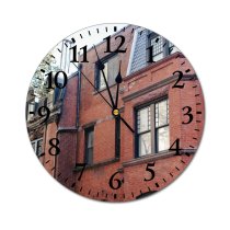 yanfind Fashion PVC Wall Clock Architecture Attic Branch Brick Wall Building City Construction Daytime District Exterior Facade Mute Suitable Kitchen Bedroom Decorate Living Room