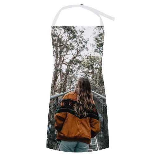 yanfind Custom aprons Admire Alone Anonymous Brunette Calm Casual Deciduous Faceless Female Flora Foliage white white-style1 70×80cm