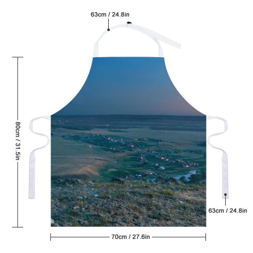 yanfind Custom aprons Night Sky Dusk Time Dark Rock Horizon Light Moonlight Twilight white-style1 70×80cm