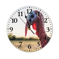 yanfind Fashion PVC Wall Clock Attentive Beak Bird Watching Blurred Calm Countryside Creature Daylight Domesticated Ecology Mute Suitable Kitchen Bedroom Decorate Living Room