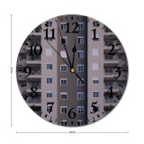 yanfind Fashion PVC Wall Clock Accommodation Apartment Architecture Area Balcony Building City Cityscape Construction Daylight Daytime Design Mute Suitable Kitchen Bedroom Decorate Living Room