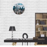 yanfind Fashion PVC Wall Clock Accommodation Aerial America Apartment Architecture Avenue Building Center Central City Cityscape Complex Mute Suitable Kitchen Bedroom Decorate Living Room