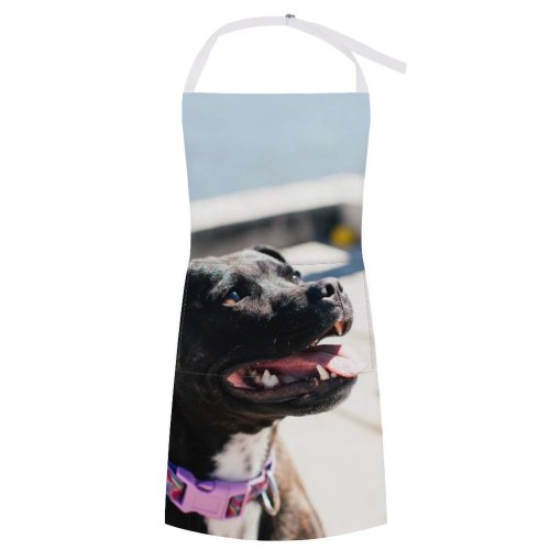 yanfind Custom aprons Adorable Alone Attention Blurred Calm Creature Cute Daytime Dog Expressive Friend white white-style1 70×80cm