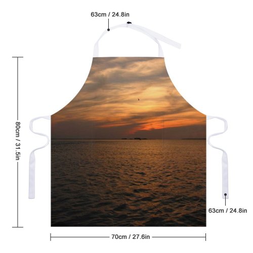 yanfind Custom aprons Moonlight Beach Night Sea Landscape white white-style1 70×80cm