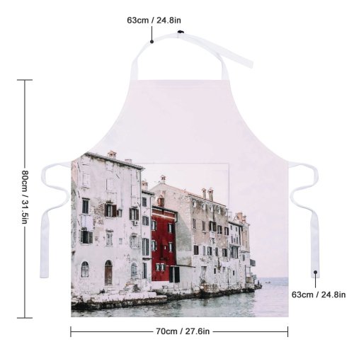 yanfind Custom aprons Accommodation Aged Architecture Boat Building Canal City Cityscape Clear Cloudless Condominium Damage white white-style1 70×80cm