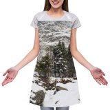 yanfind Custom aprons Snow Himalayas Hills Winter Trees Pine Rocks Landscape Frozen white white-style1 70×80cm