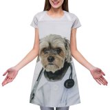 yanfind Custom aprons Adorable Button Charming Chordate Cloth Concept Space Cute Doctor Dog Fluffy Friendly white white-style1 70×80cm