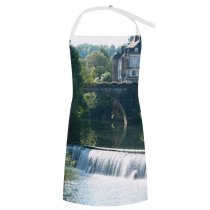 yanfind Custom aprons French France Village Lake River Waterfall Europe Beautiful Landscape Old Vacation white white-style1 70×80cm