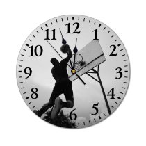 yanfind Fashion PVC Wall Clock Action Basketball Bw Challenge Competition Confident Court Daytime Effort Endurance Energy Exercise Mute Suitable Kitchen Bedroom Decorate Living Room