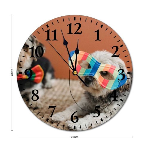 yanfind Fashion PVC Wall Clock Accessory Adorable Bow Tie Calm Carpet Celebrate Cloth Colorful Comfort Cozy Mute Suitable Kitchen Bedroom Decorate Living Room
