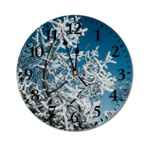 yanfind Fashion PVC Wall Clock Bare Sky Branch Cool Countryside Flora Forest Fragile Freeze From Below Mute Suitable Kitchen Bedroom Decorate Living Room