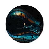 yanfind Fashion PVC Wall Clock Art Wave Dark Abstract Neon Design Creativity Science Flame Energy Rainbow Artistic Mute Suitable Kitchen Bedroom Decorate Living Room