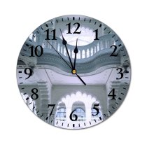 yanfind Fashion PVC Wall Clock Aged Applied Arch Architecture Art Balcony Budapest Building Classic Column Decor Mute Suitable Kitchen Bedroom Decorate Living Room