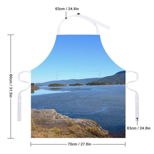 yanfind Custom aprons Norway Norwegian Norge Landscape Lake Islands Island Hills Rocks Stone Sky Bluesky white white-style1 70×80cm