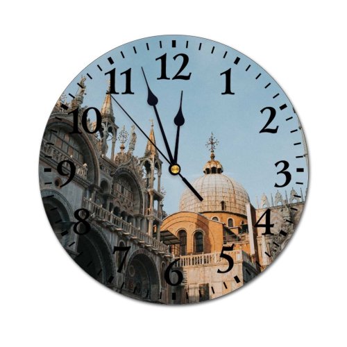 yanfind Fashion PVC Wall Clock Arch Architecture Attract Balcony Building Castle Cathedral Church City Classic Construction Mute Suitable Kitchen Bedroom Decorate Living Room